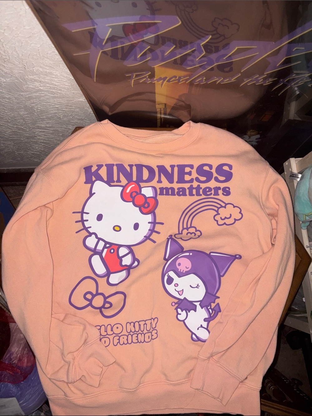 Sanrio Peach 'Kindness Matters' Kids Sweatshirt with Hello Kitty & Friends